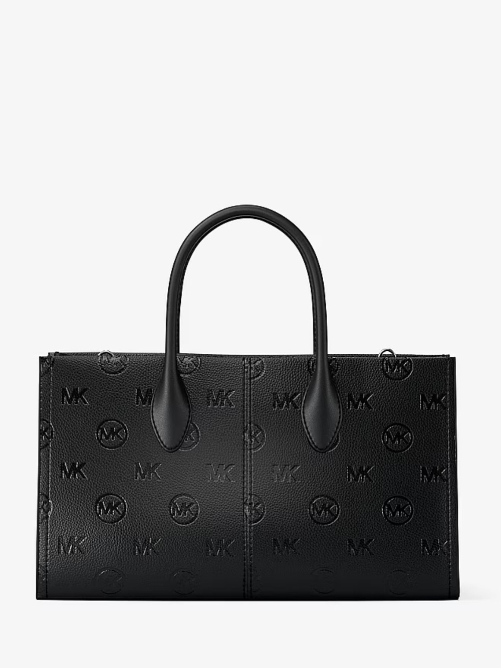 Michael Kors Mirella Medium Logo Debossed Satchel Crossbody Tote Black - Picture 10 of 15